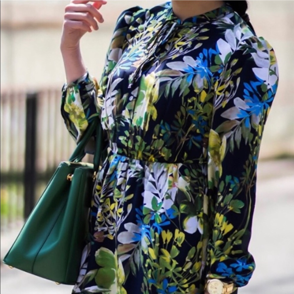J. Crew Watercolor Silk Floral Dress - Picture 3 of 8